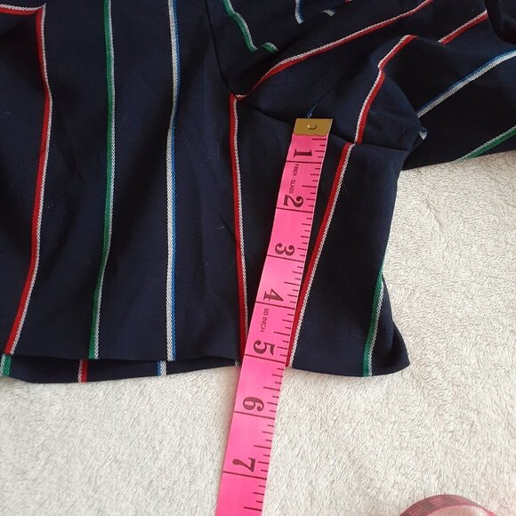 Banana Republic Factory NWT Women's Size 16 Navy Stripe High-Rise Belted Shorts - Picture 11 of 11